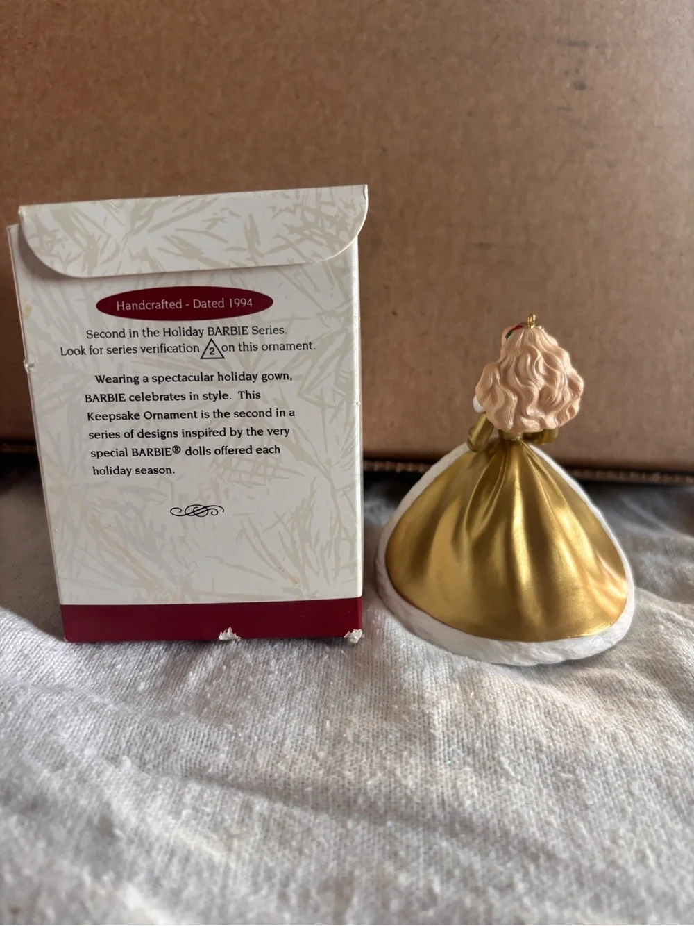 1994 Hallmark Holiday Barbie Keepsake Ornament 2nd in Series Original Box Mattel
